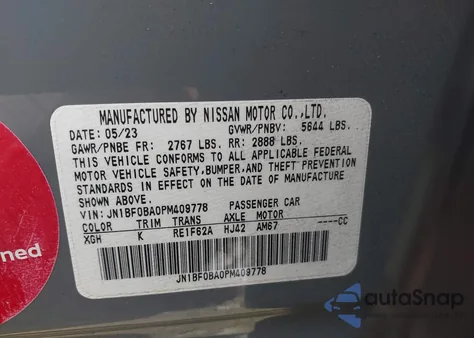 2023 Nissan Ariya Evolve+ z USA, uszkodzony, nr VIN JN1BF0BA0PM409778